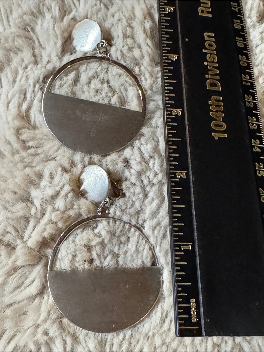 Vintage Brushed Silver Geometric Drop Earrings - Womens Jewelry